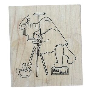 Photographer Camera birds Duck Bird Seed red rubber mounted stamp NEW Unused